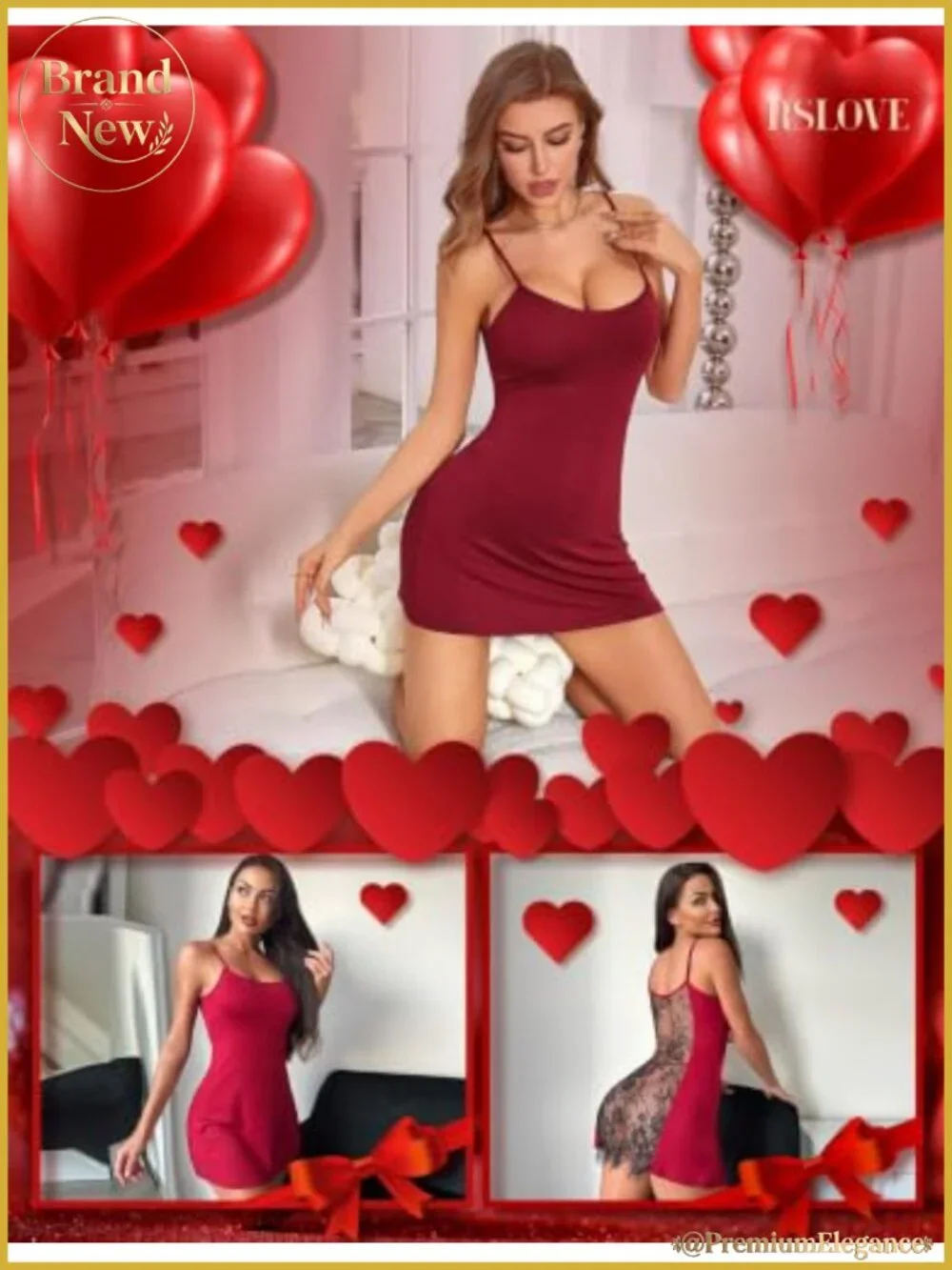 Lace Babydoll Chemise Nightgown Sleeveless Adjustable Straps